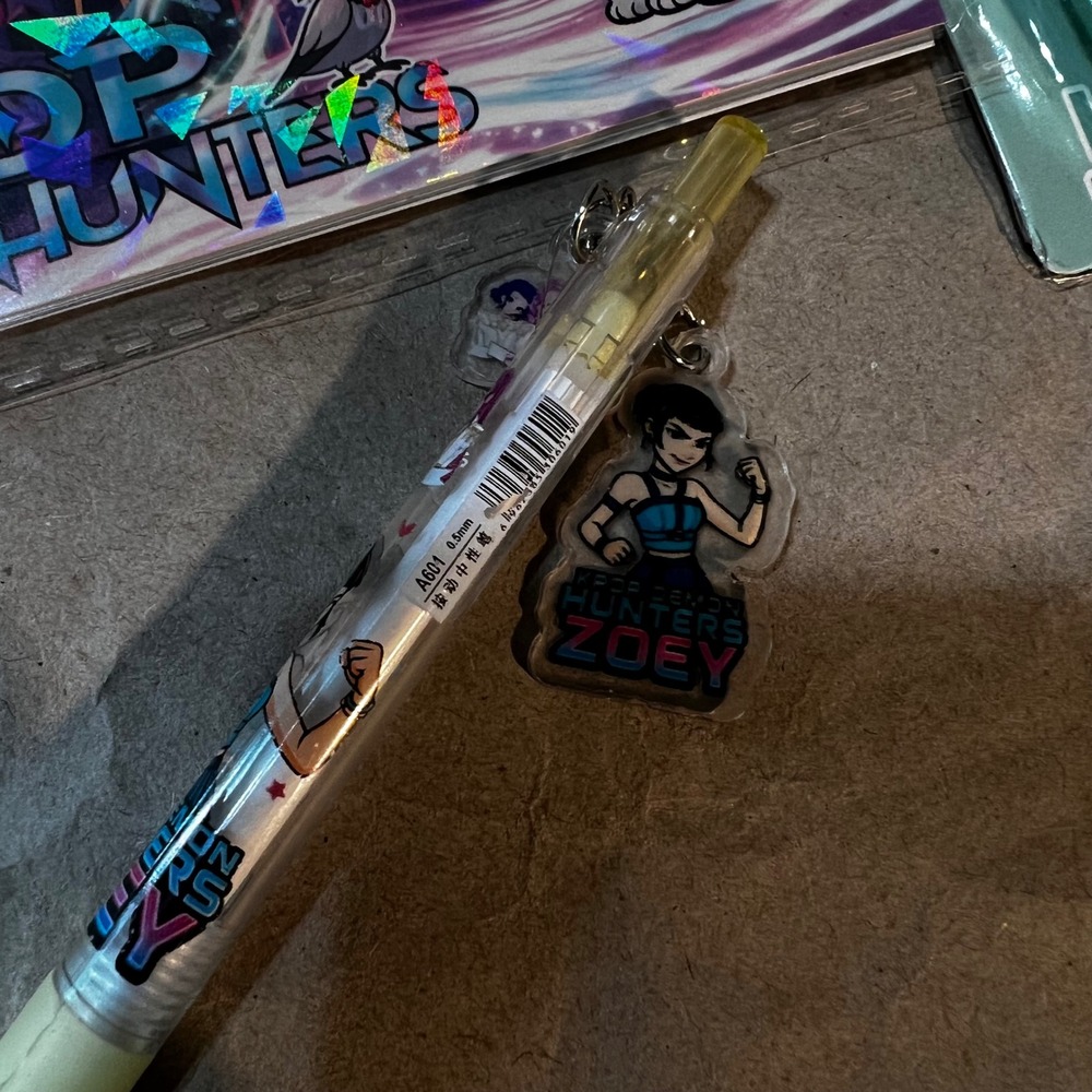 K-Pop Demon Hunters Stationery Set Sticker Book Mechanical Pencil Zoey Charm Pen - Picture 2 of 5